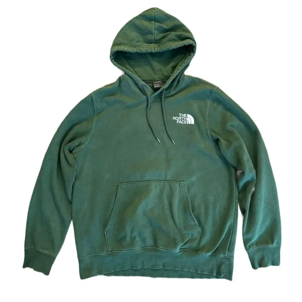 The North Face Graphic Hoodie Green Never Stop Exploring Medium